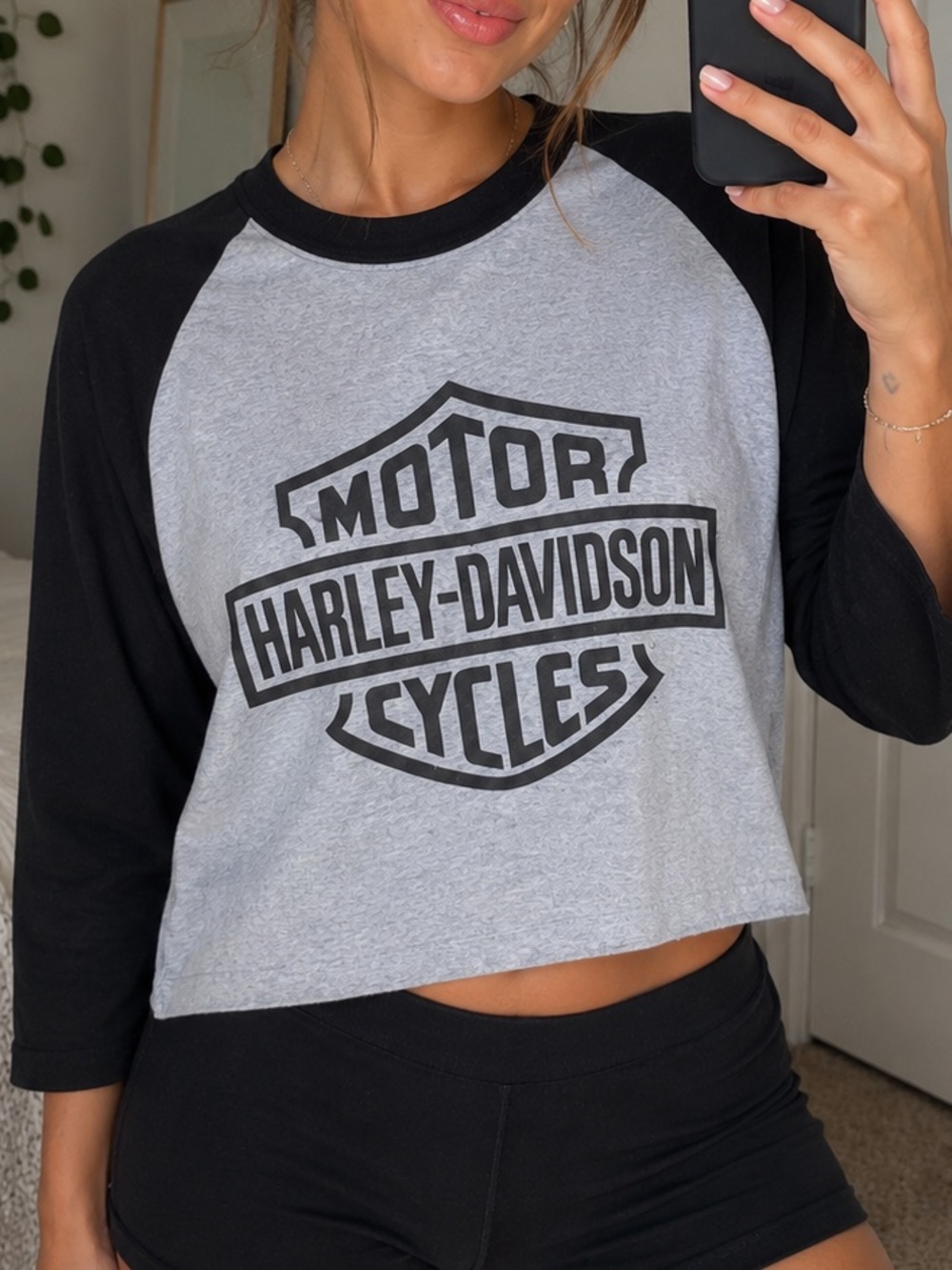 Harley-Davidson Gray and Black Logo Tee